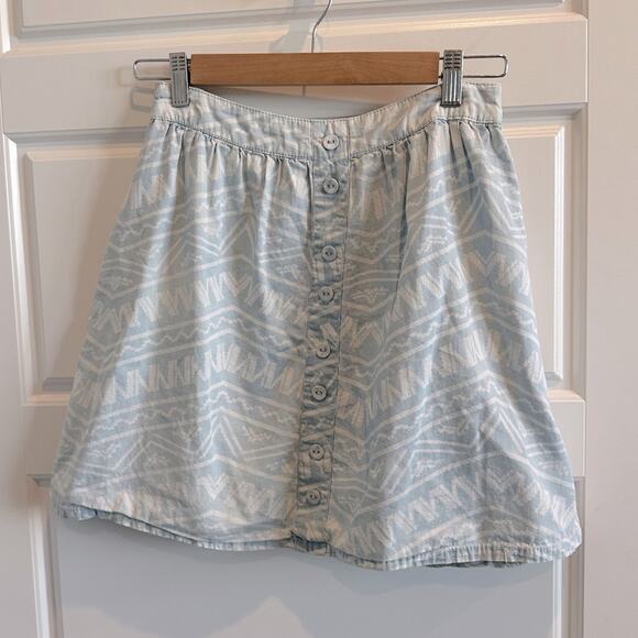 Mossimo Supply Tribal Aztec Denim Chambray Skirt-pockets - Picture 1 of 4